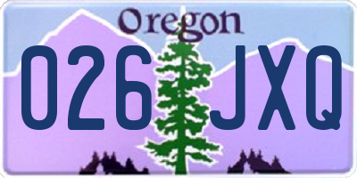OR license plate 026JXQ