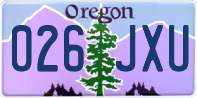 OR license plate 026JXU