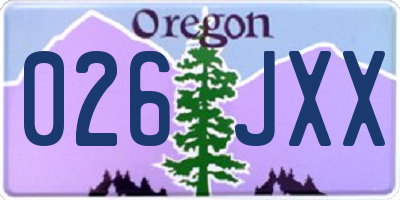 OR license plate 026JXX