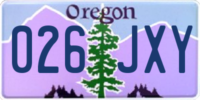 OR license plate 026JXY