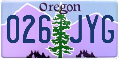 OR license plate 026JYG