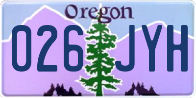 OR license plate 026JYH