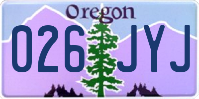 OR license plate 026JYJ