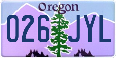 OR license plate 026JYL