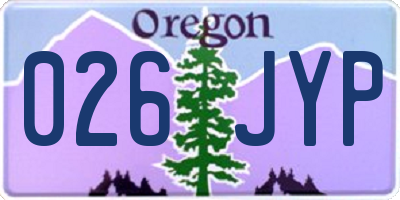OR license plate 026JYP