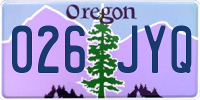 OR license plate 026JYQ