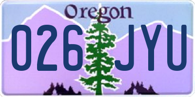 OR license plate 026JYU