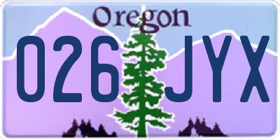 OR license plate 026JYX