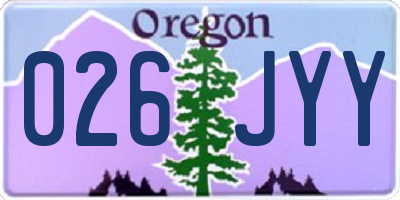 OR license plate 026JYY