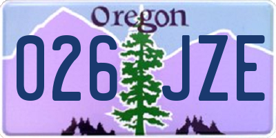 OR license plate 026JZE