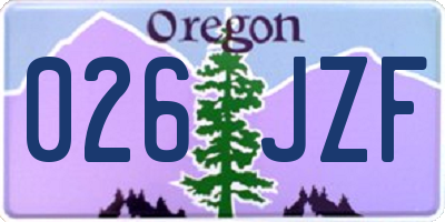 OR license plate 026JZF