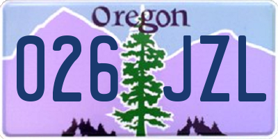 OR license plate 026JZL