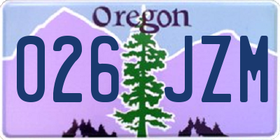 OR license plate 026JZM