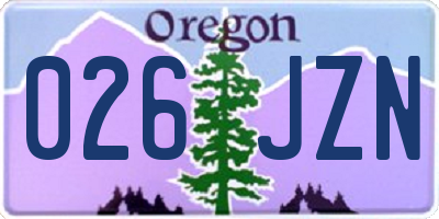 OR license plate 026JZN