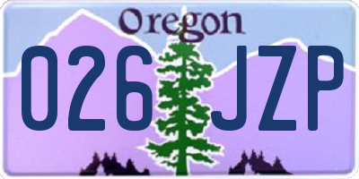 OR license plate 026JZP