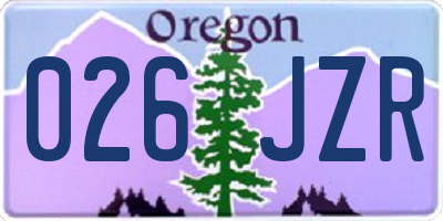 OR license plate 026JZR