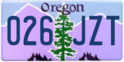 OR license plate 026JZT