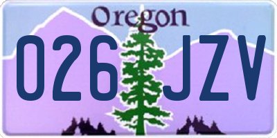 OR license plate 026JZV