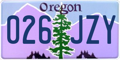 OR license plate 026JZY
