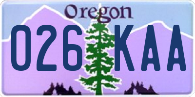 OR license plate 026KAA