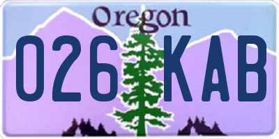 OR license plate 026KAB