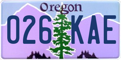 OR license plate 026KAE