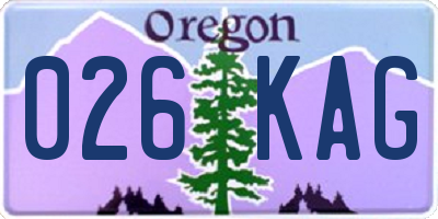 OR license plate 026KAG