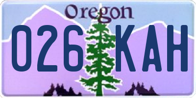 OR license plate 026KAH