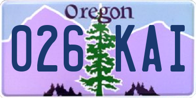 OR license plate 026KAI