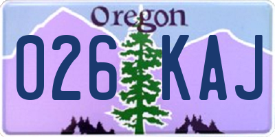 OR license plate 026KAJ