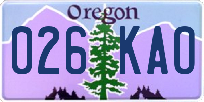 OR license plate 026KAO