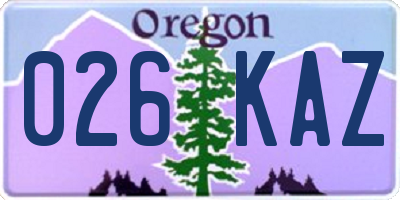 OR license plate 026KAZ