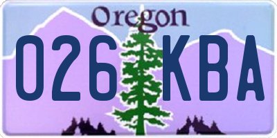 OR license plate 026KBA