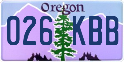 OR license plate 026KBB