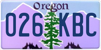 OR license plate 026KBC