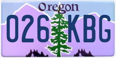 OR license plate 026KBG
