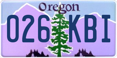 OR license plate 026KBI