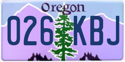 OR license plate 026KBJ