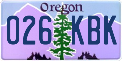 OR license plate 026KBK
