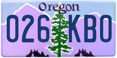 OR license plate 026KBO