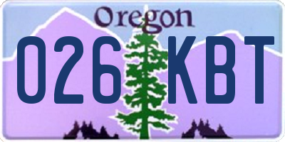 OR license plate 026KBT