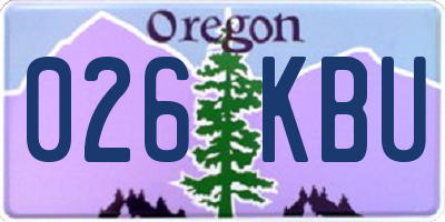 OR license plate 026KBU