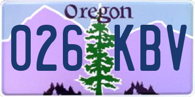 OR license plate 026KBV