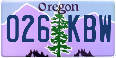 OR license plate 026KBW