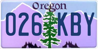 OR license plate 026KBY