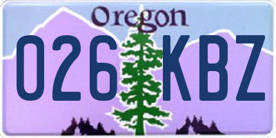 OR license plate 026KBZ