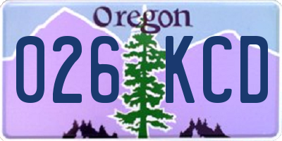 OR license plate 026KCD