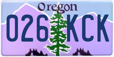 OR license plate 026KCK