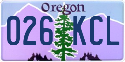 OR license plate 026KCL