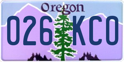 OR license plate 026KCO